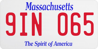 MA license plate 9IN065