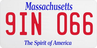 MA license plate 9IN066