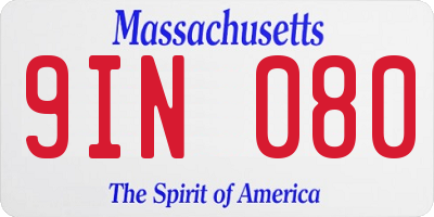 MA license plate 9IN080