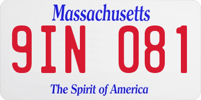 MA license plate 9IN081