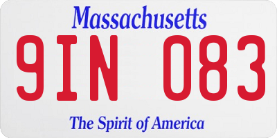 MA license plate 9IN083