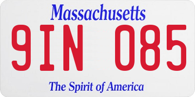 MA license plate 9IN085