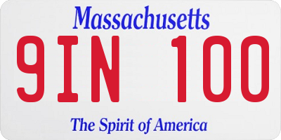 MA license plate 9IN100