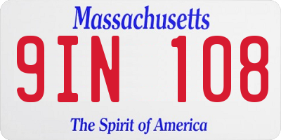 MA license plate 9IN108