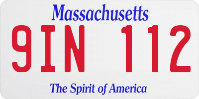 MA license plate 9IN112