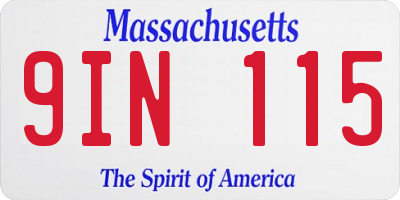 MA license plate 9IN115
