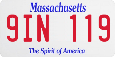 MA license plate 9IN119