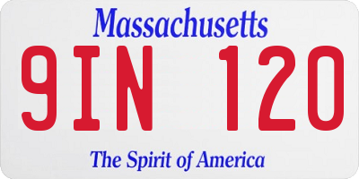 MA license plate 9IN120