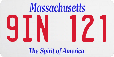MA license plate 9IN121