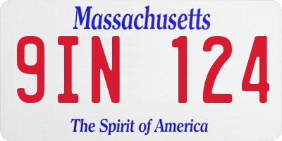 MA license plate 9IN124