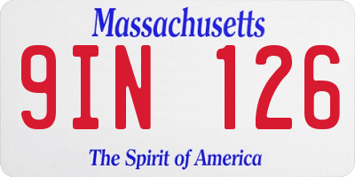 MA license plate 9IN126