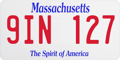 MA license plate 9IN127