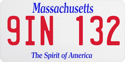 MA license plate 9IN132