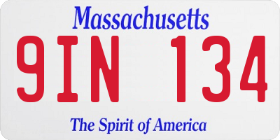 MA license plate 9IN134