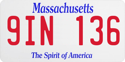 MA license plate 9IN136