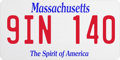 MA license plate 9IN140