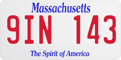 MA license plate 9IN143