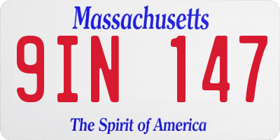 MA license plate 9IN147