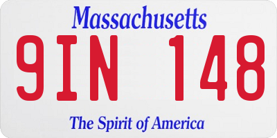 MA license plate 9IN148
