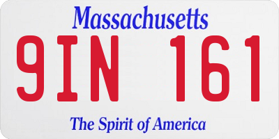 MA license plate 9IN161