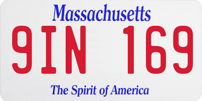 MA license plate 9IN169