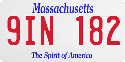 MA license plate 9IN182