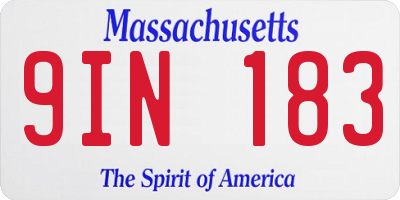 MA license plate 9IN183