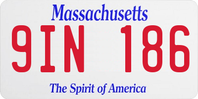 MA license plate 9IN186
