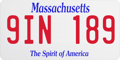 MA license plate 9IN189