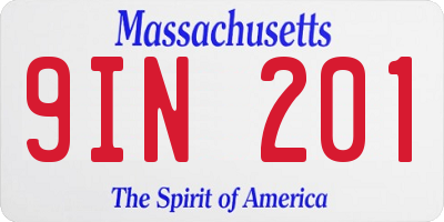 MA license plate 9IN201
