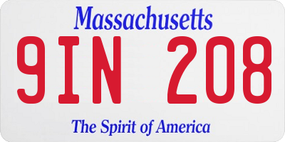 MA license plate 9IN208