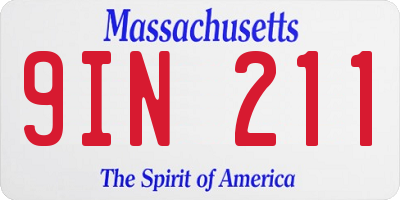 MA license plate 9IN211