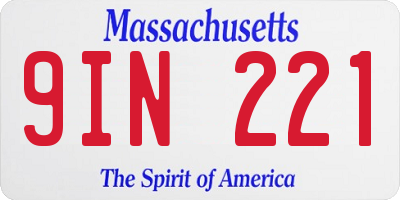 MA license plate 9IN221