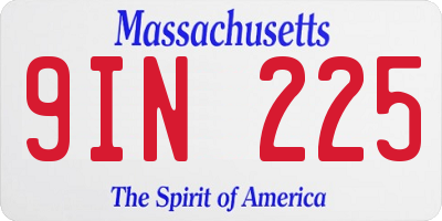 MA license plate 9IN225