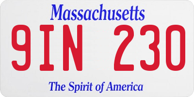 MA license plate 9IN230