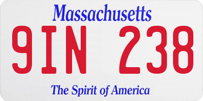 MA license plate 9IN238