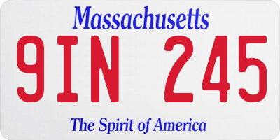 MA license plate 9IN245