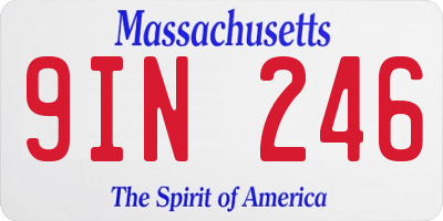 MA license plate 9IN246