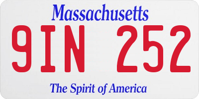 MA license plate 9IN252