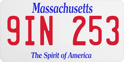 MA license plate 9IN253