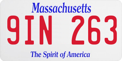 MA license plate 9IN263