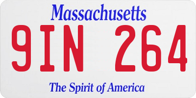MA license plate 9IN264