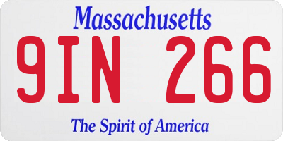 MA license plate 9IN266