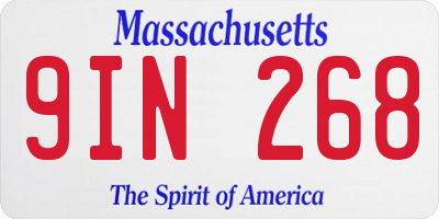 MA license plate 9IN268