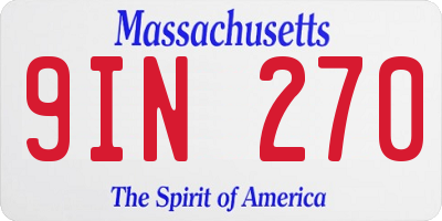 MA license plate 9IN270