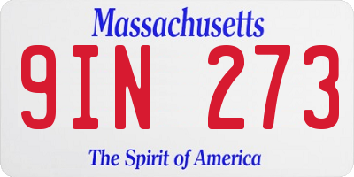 MA license plate 9IN273