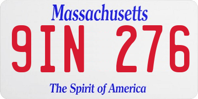 MA license plate 9IN276