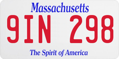 MA license plate 9IN298