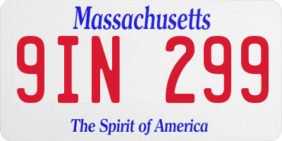 MA license plate 9IN299