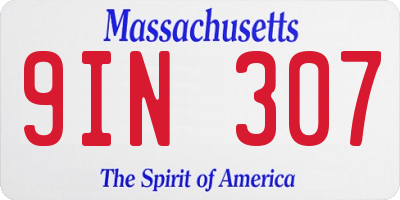 MA license plate 9IN307